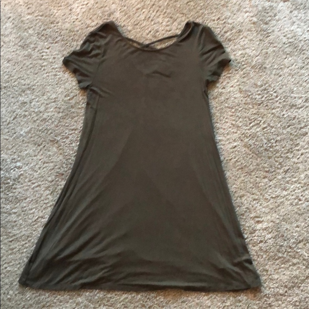 XS olive green flowy dress